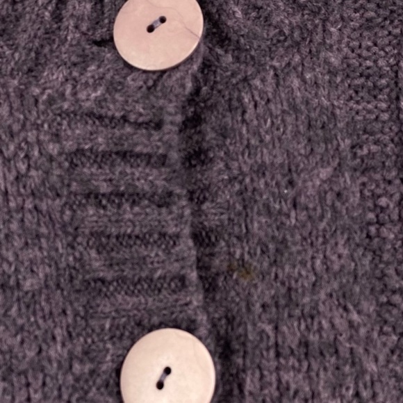 Moda Immagine Women’s Purple Short Sleeve Cable Knit Button Front Cardigan Sz M - Picture 8 of 12